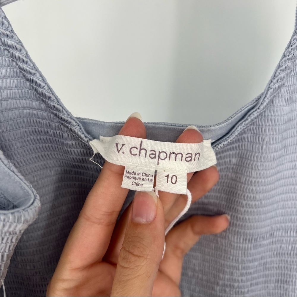 V. Chapman Lotus Ruffle Bodycon Tie Sleeve Midi Dress in Arctic Ice 10 NWT - Picture 5 of 9